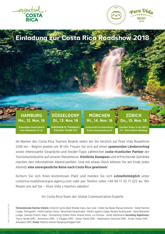 Einladung zur Costa Rica Roadshow 2018