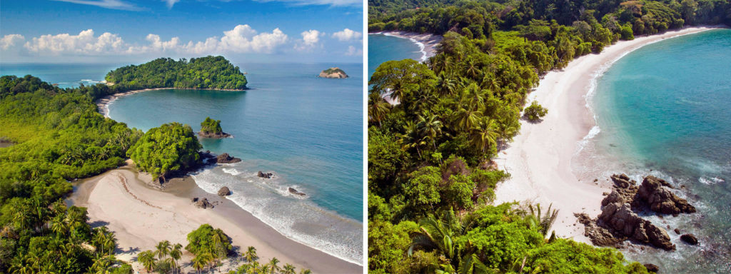 Paradisiacas playas en el Parque Nacional Manuel Antonio