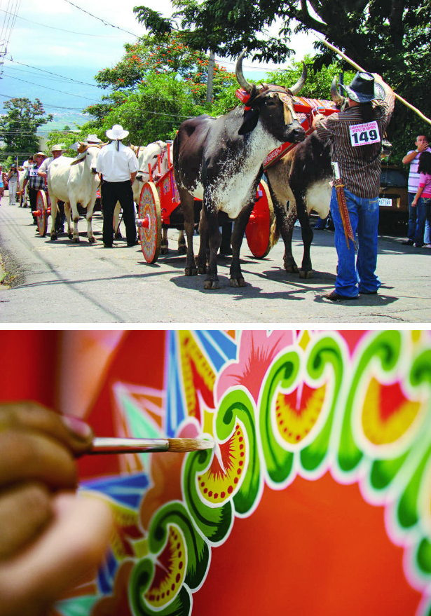 Motivo pictórico tradicional en la artesanía tica